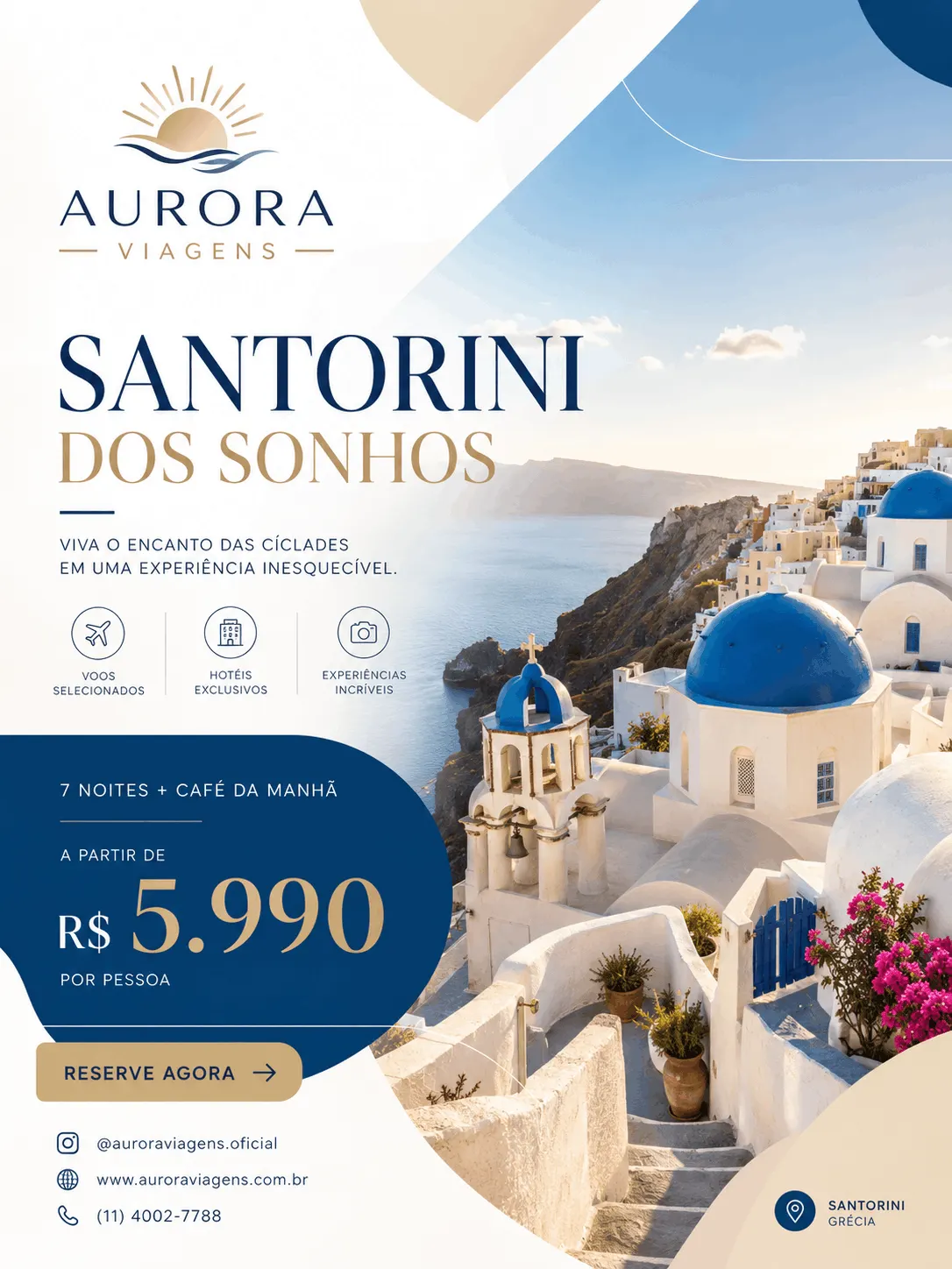 Campanha Aurora Viagens - Santorini dos Sonhos