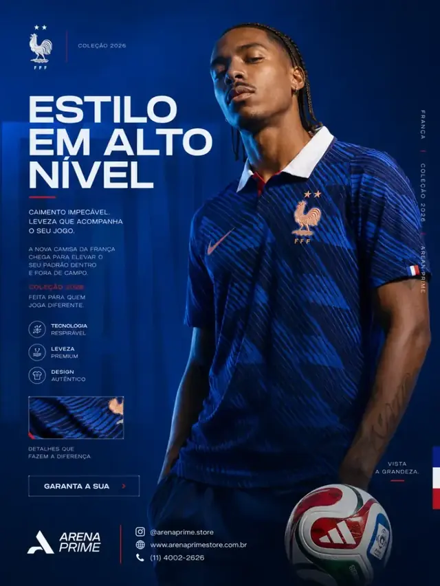 Campanha esportiva da nova camisa da França