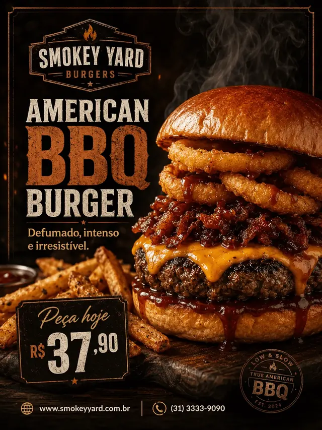 Campanha Smokey Yard American BBQ Burger